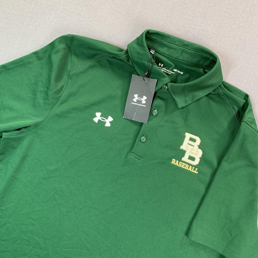 NEW‎ Under Armour Polo Shirt Men MD Green River Bluff SC Team Tech Performance